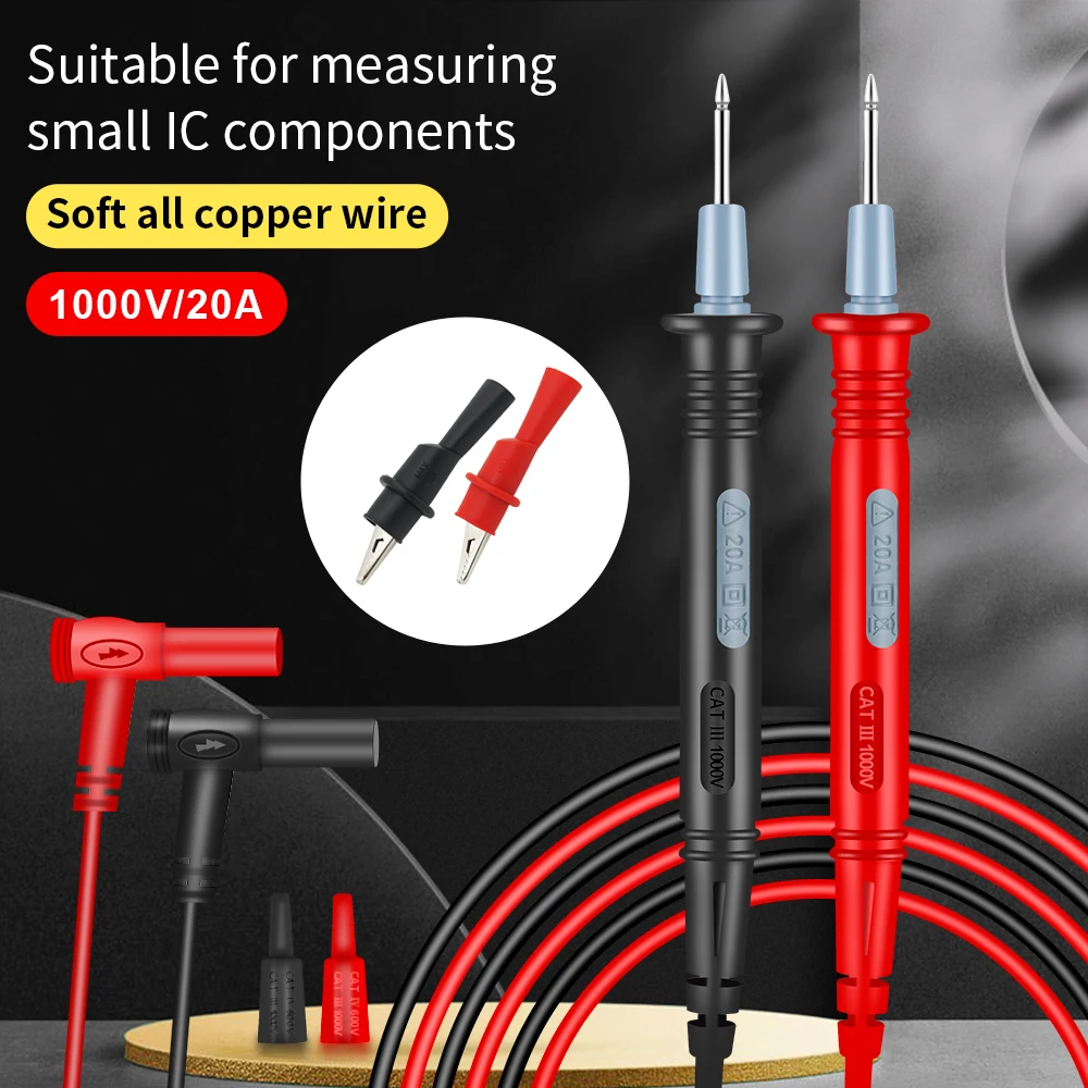 Universal Multi Meter Measuring Probes Pen Soft-silicone-wire Needle-tip With Alligator Clip Multimeter Probe Test Lead Wire
Universal Multi Meter Measuring Probes Pen Soft-silicone-wire Needle-tip With Alligator Clip Multimeter Probe Test Lead Wire