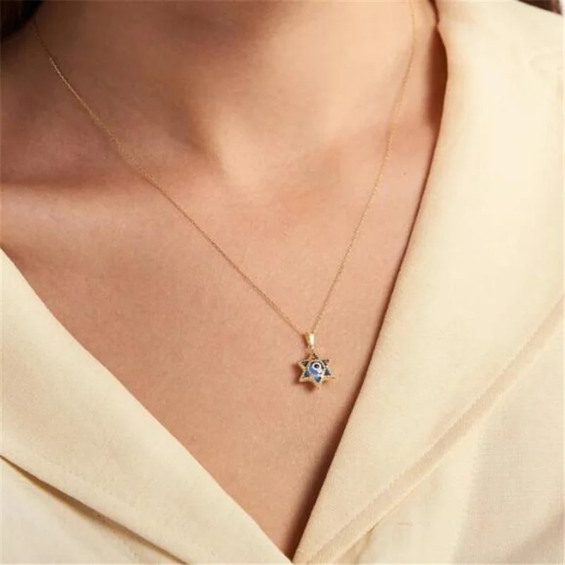 New Punk Devil's Eye Star Necklace for Women Gold Color Chain Clavicle Pendant Necklace Elegant Jewelry Gifts
New Punk Devil's Eye Star Necklace for Women Gold Color Chain Clavicle Pendant Necklace Elegant Jewelry Gifts