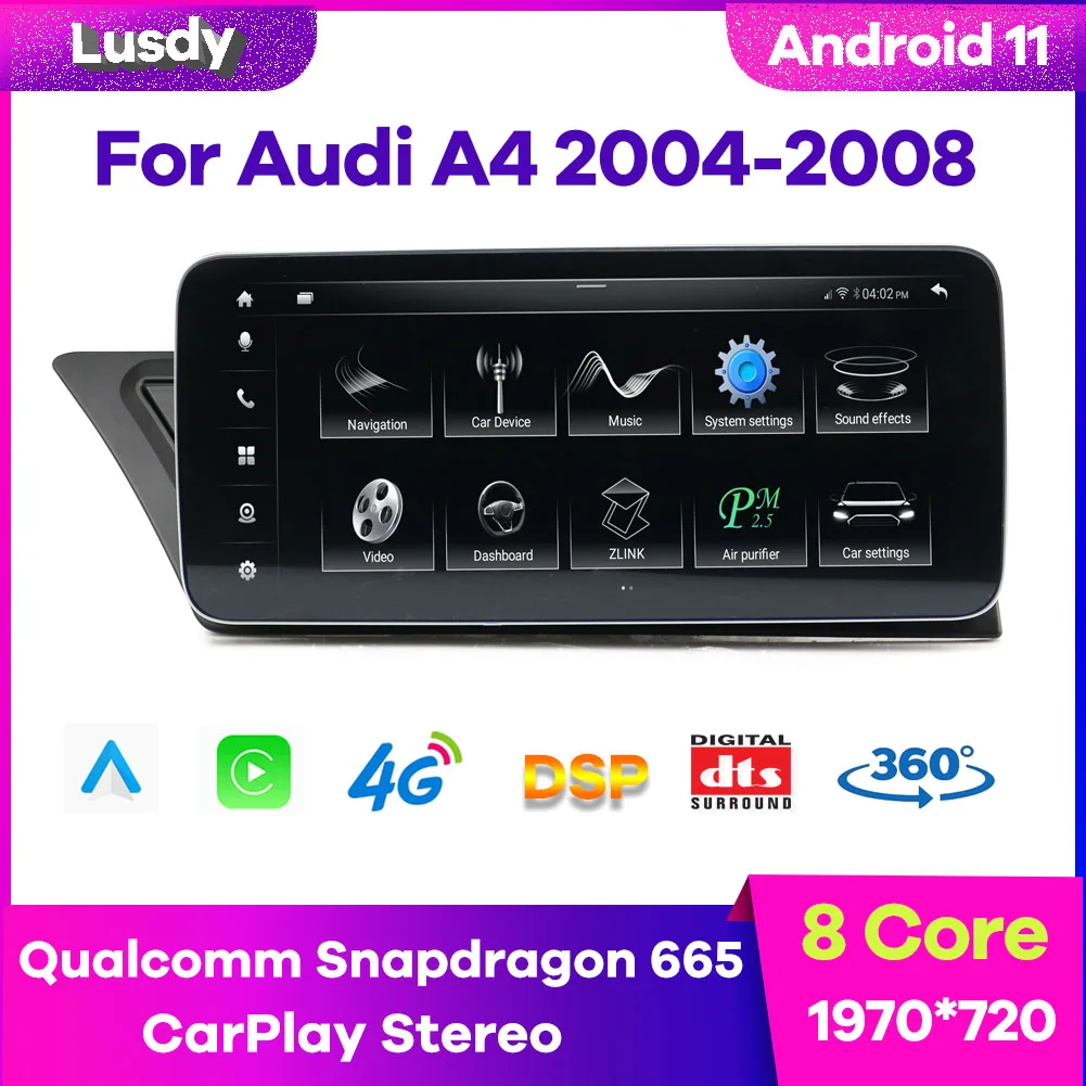 12.3" Android 11 Car Radio Player For Audi A4 2004-2008 WIFI SIM 1920*720 8 Core CPU 8+128GB Wireless Carplay Stereo GPS Screen
12.3" Android 11 Car Radio Player For Audi A4 2004-2008 WIFI SIM 1920*720 8 Core CPU 8+128GB Wireless Carplay Stereo GPS Screen