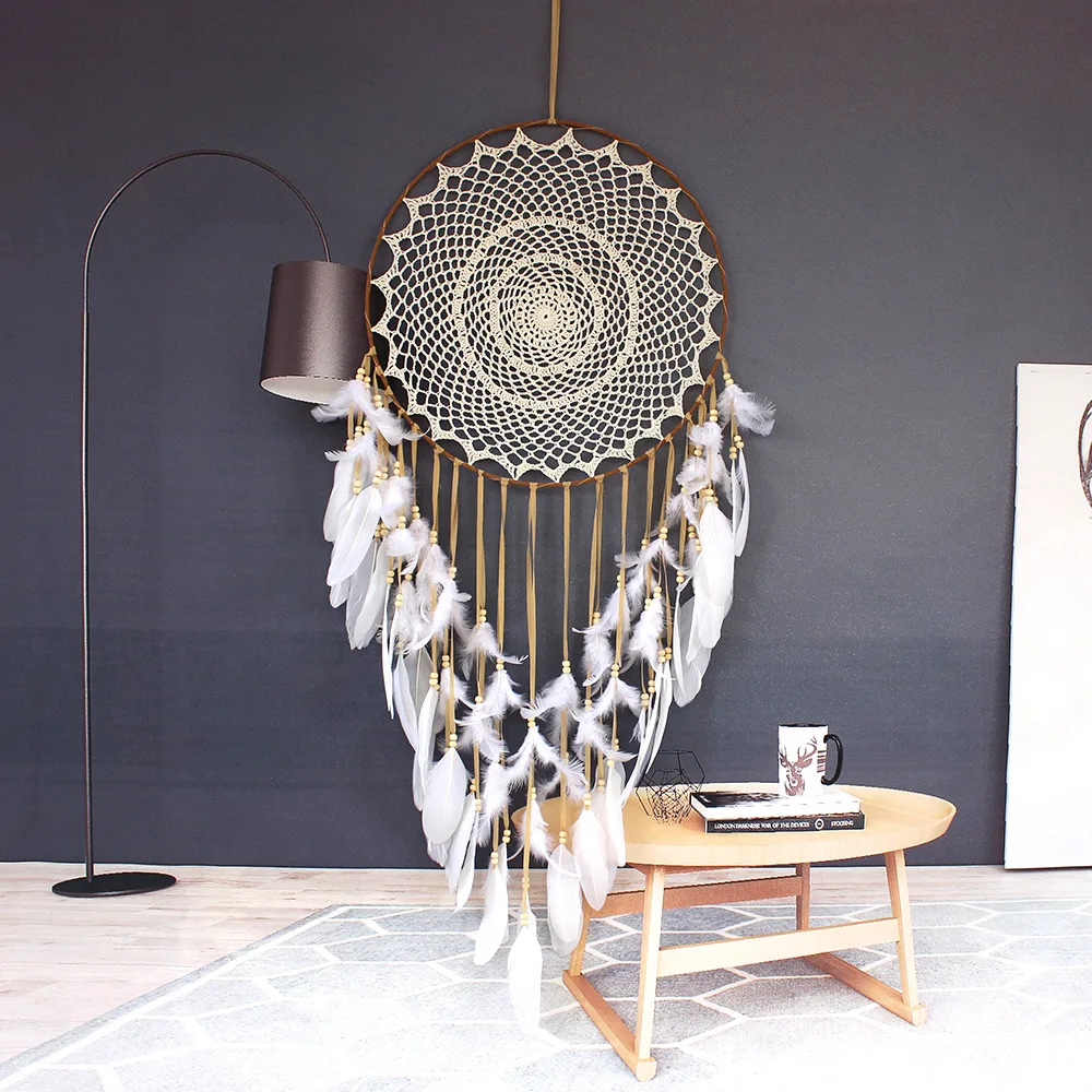 Creative Hook Flower Dream Catcher Feather Wind Chime Pendant Home Porch Interior Decoration Wedding Background Large Pendant
Creative Hook Flower Dream Catcher Feather Wind Chime Pendant Home Porch Interior Decoration Wedding Background Large Pendant