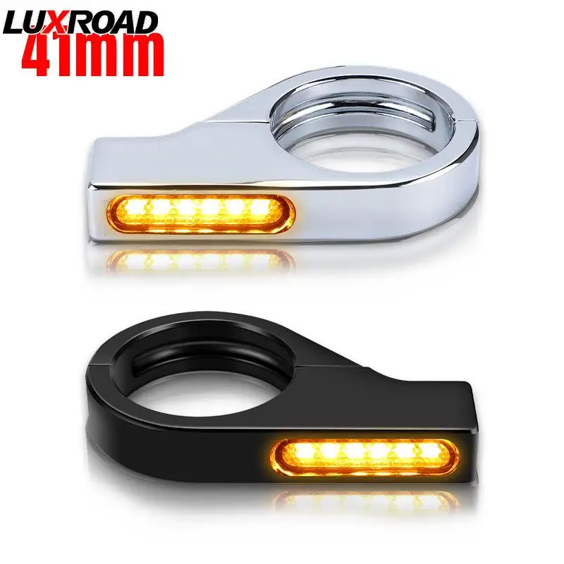 2PCS 41mm Fork Tubes Motorcycle LED 12V Turn Signal Blinker Indicator Light Smoke Cover Amber Light Aluminium For Herley 
2PCS 41mm Fork Tubes Motorcycle LED 12V Turn Signal Blinker Indicator Light Smoke Cover Amber Light Aluminium For Herley