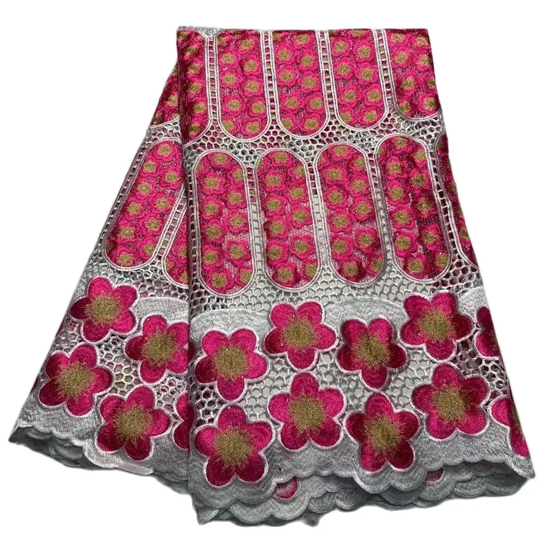 LYLA LACE 100%Cotton High Quality Nigerian Cord Lace Fabric African Water Soluble Embroidered Laces Fabrics With Stone For Dress
LYLA LACE 100%Cotton High Quality Nigerian Cord Lace Fabric African Water Soluble Embroidered Laces Fabrics With Stone For Dress