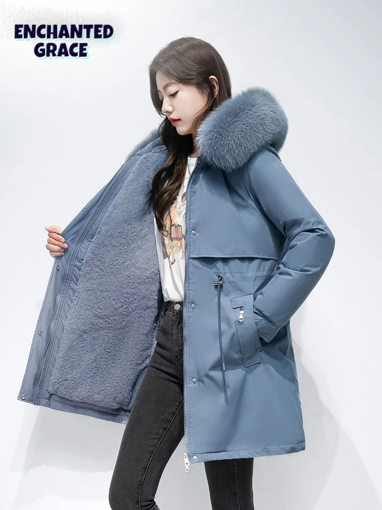 EnchantedGrace Cotton Padded Fur Parkas New Big Fur Collar Down Winter Jacket Women Thick Warm Coat Clothes Female Outerwear
EnchantedGrace Cotton Padded Fur Parkas New Big Fur Collar Down Winter Jacket Women Thick Warm Coat Clothes Female Outerwear