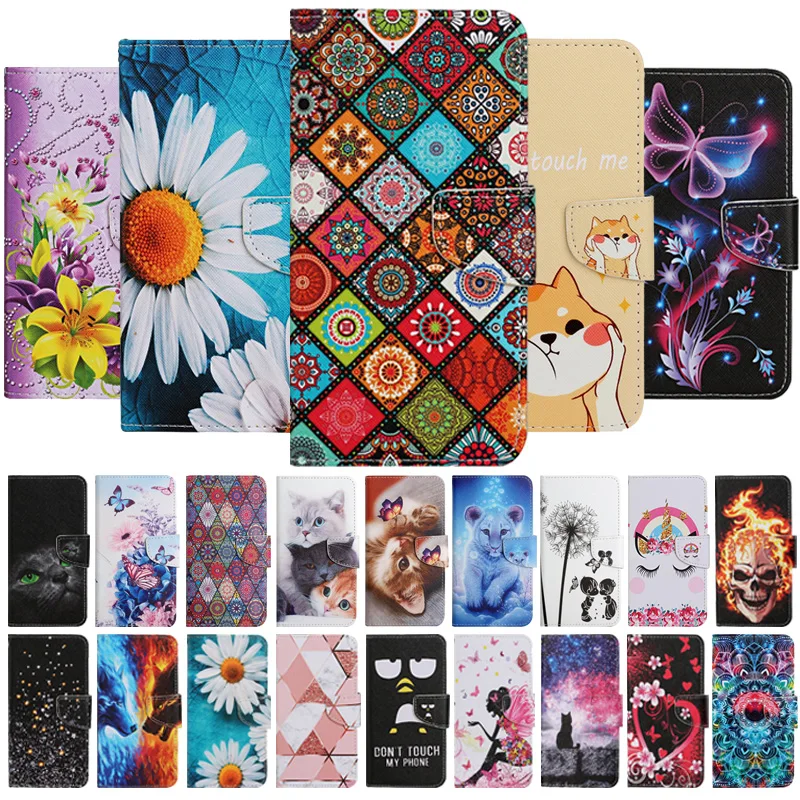 

Cute Animal Painted Flip Leather For Samsung Galaxy A50 SM-A505F Case For Galaxy A50 A70 A51 A71 4G A30s A7 (2018) Wallet Cover