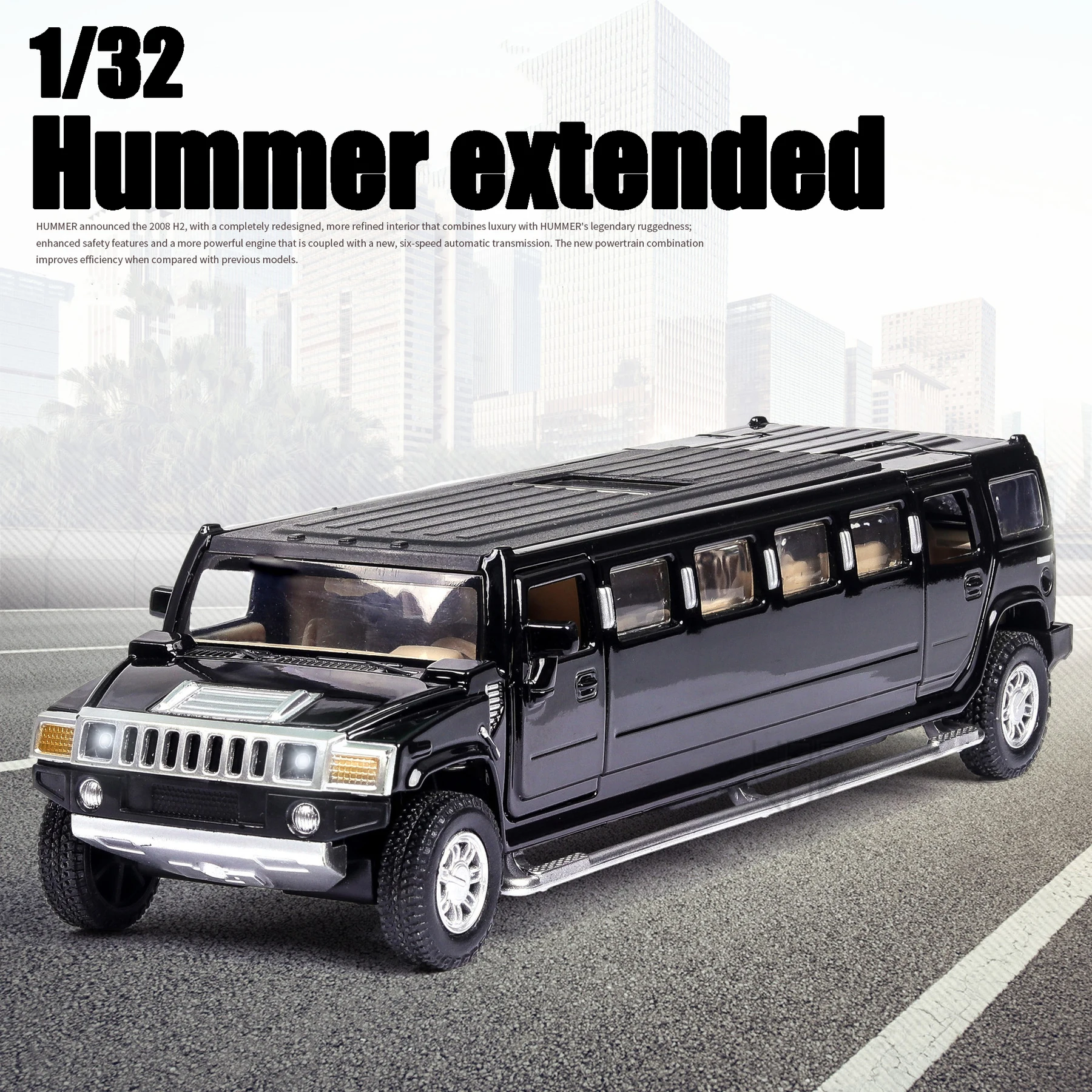 Коллекция 1/32 года, литая внедорожная игрушечная машинка Hummer с отлитым под давлением, металлическая игрушечная машинка с выдвижным механизмом, 6 открывающихся дверей, Забавная детская игрушка для мальчиков, подарки
Коллекция 1/32 года, литая внедорожная игрушечная машинка Hummer с отлитым под давлением, металлическая игрушечная машинка с выдвижным механизмом, 6 открывающихся дверей, Забавная детская игрушка для мальчиков, подарки