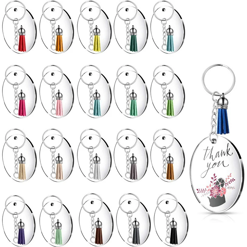12/24/36PCS Thermal Transfer Keychain Souvenir Kit Clear Round Acrylic Keychain Blank Multicolor Tassel Keychain Set
12/24/36PCS Thermal Transfer Keychain Souvenir Kit Clear Round Acrylic Keychain Blank Multicolor Tassel Keychain Set