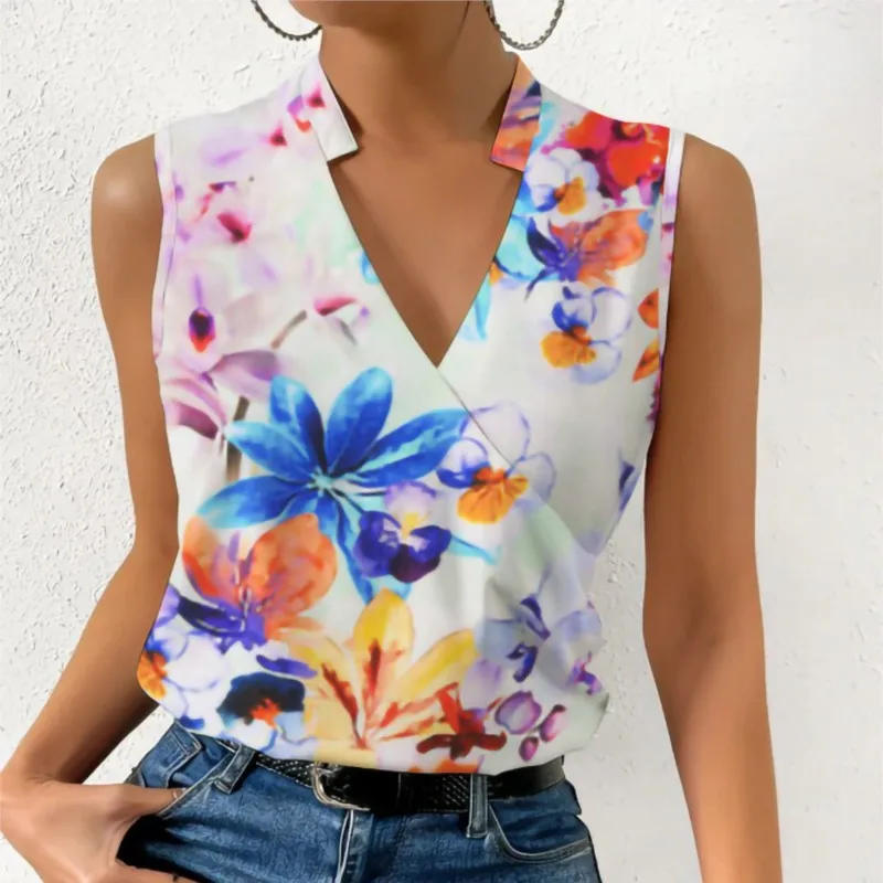 Summer Casual Office Vintage Womens Blouse Fashion Stand Neck Sleeveless Women Tops And Blouses Floral Print Tank Top Femme
Summer Casual Office Vintage Womens Blouse Fashion Stand Neck Sleeveless Women Tops And Blouses Floral Print Tank Top Femme