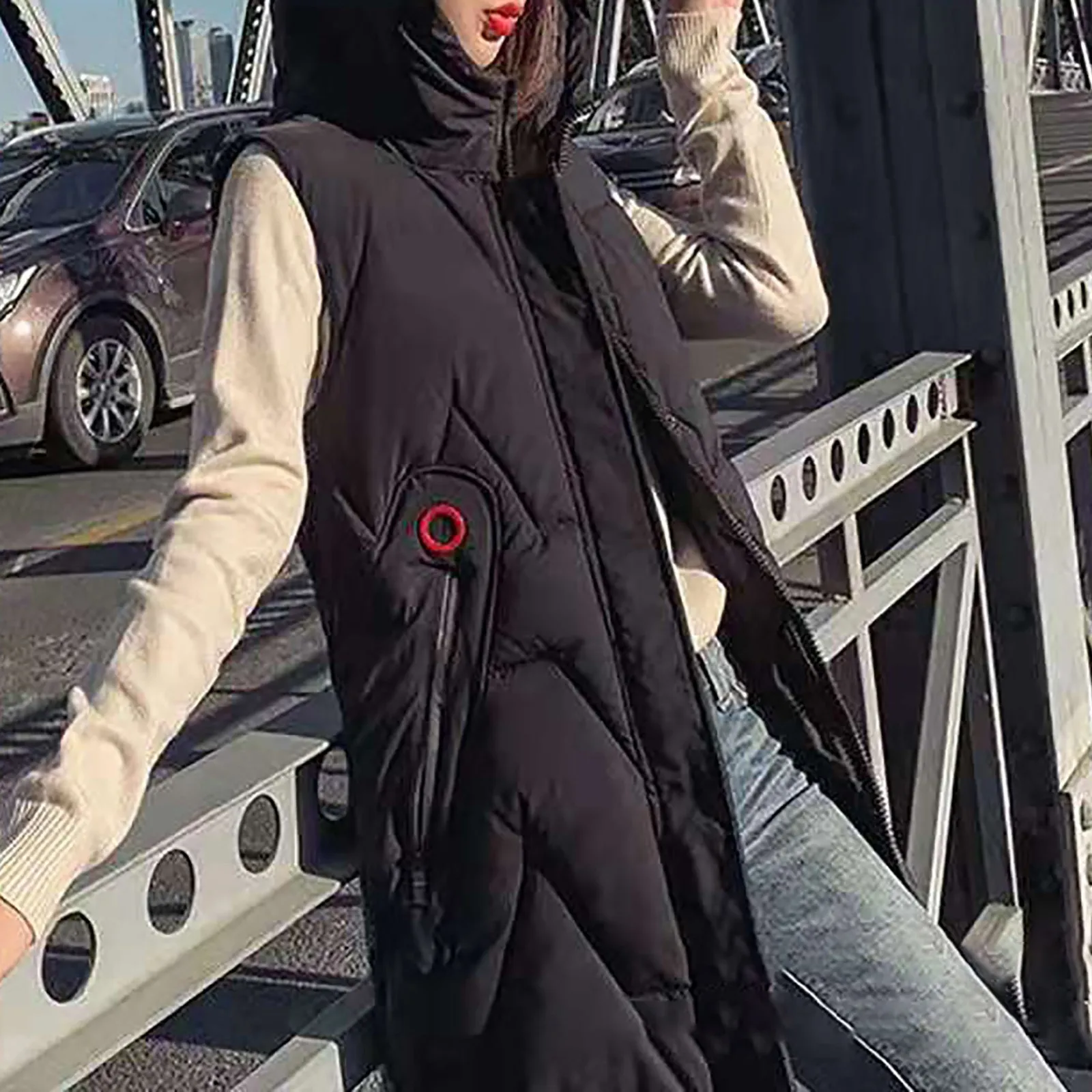 Women's Long Vest Warm Hooded Sleeveless Button Down Puff Vest Cotton Padded Jacket Winter Coat Outerwear жилетка женская
Women's Long Vest Warm Hooded Sleeveless Button Down Puff Vest Cotton Padded Jacket Winter Coat Outerwear жилетка женская