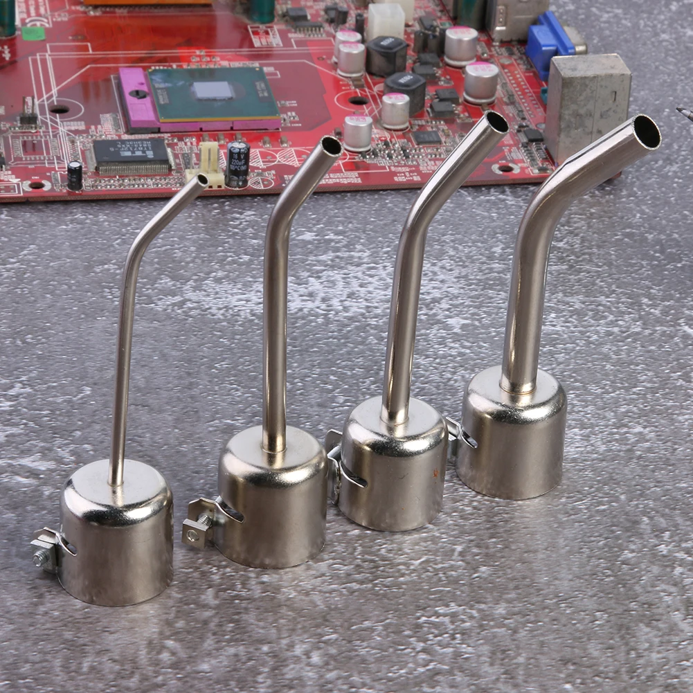 4pcs Stainless Steel Long Bent Curved Heat Gun Nozzles for 850 Hot Air Soldering Rework Station
4pcs Stainless Steel Long Bent Curved Heat Gun Nozzles for 850 Hot Air Soldering Rework Station