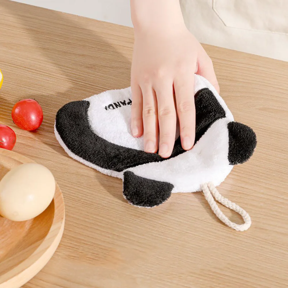 Coral Fleece Cartoon Panda Hangable Hand Towel Absorbent Thicken Handkerchief Dishcloth Kitchen Cleaning Pot Dish Cloth Rag
Coral Fleece Cartoon Panda Hangable Hand Towel Absorbent Thicken Handkerchief Dishcloth Kitchen Cleaning Pot Dish Cloth Rag