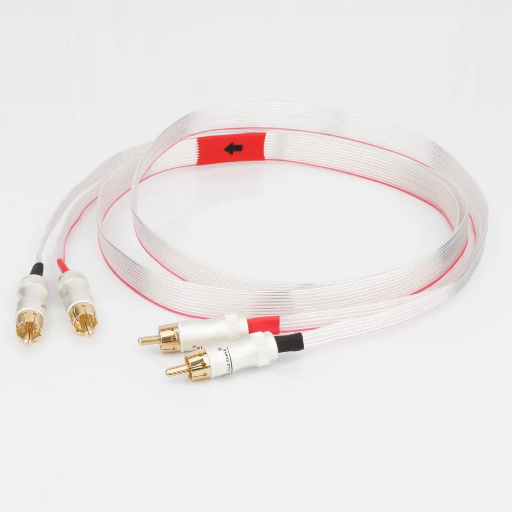 

New white Heven OCC silver plated Flat signal cable with Gold Plated RCA interconnect cable for Nordost