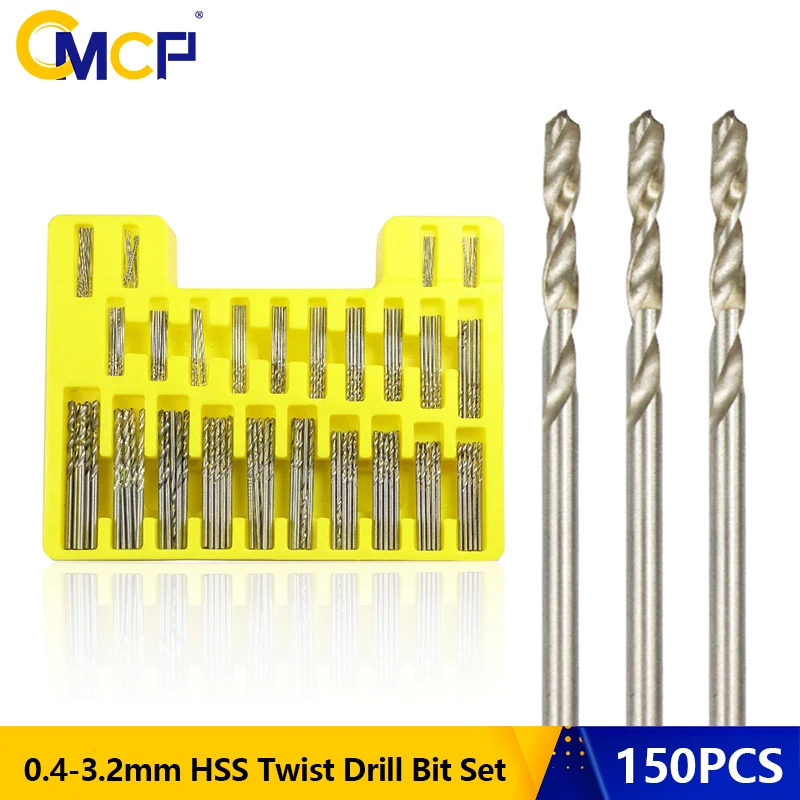 CMCP 150pcs HSS Twist Drill Bit Set 0.4-3.2mm Mini Drill for DIY Hobby Craft Woodworking Hole Drilling Gun Drill Bit
CMCP 150pcs HSS Twist Drill Bit Set 0.4-3.2mm Mini Drill for DIY Hobby Craft Woodworking Hole Drilling Gun Drill Bit