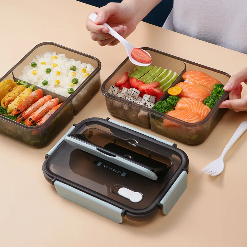 1100/1500ml Portable Lunch Box Large Capacity Sealed Leakproof Bento Box with Spoon Fork Food Container 2/3 Grids
1100/1500ml Portable Lunch Box Large Capacity Sealed Leakproof Bento Box with Spoon Fork Food Container 2/3 Grids