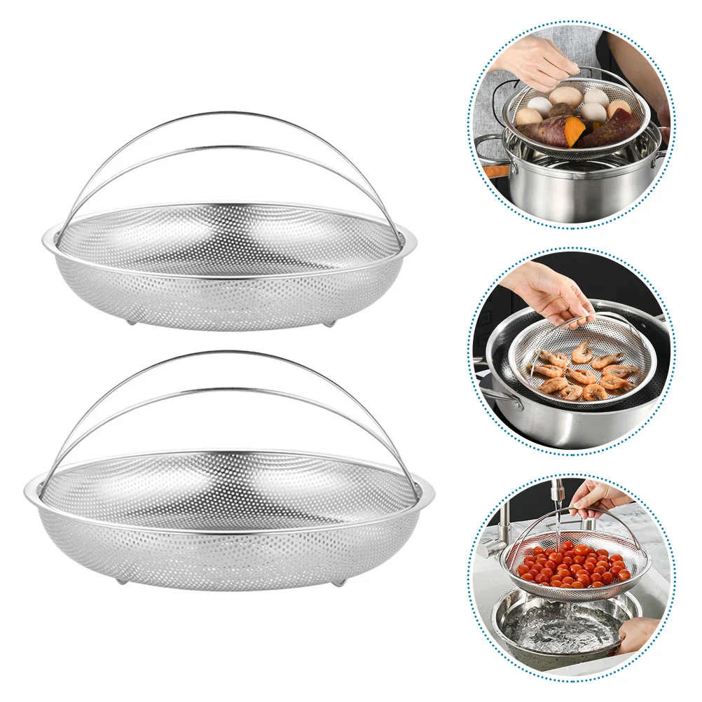 2pcs Stainless Steel Steamer Basket Daily Use Steaming Basket Food Steamer Basket with Handle Kitchen Accessory Mantovarka
2pcs Stainless Steel Steamer Basket Daily Use Steaming Basket Food Steamer Basket with Handle Kitchen Accessory Mantovarka