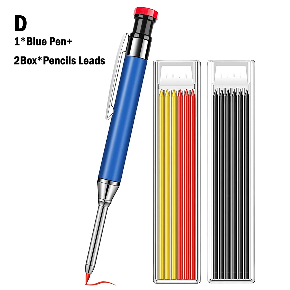 New Metal Carpenter Pencil Deep-hole Make For Deep Hole Marker Metal Pencil With Refill Lead Multifunction Woodworking Tools
New Metal Carpenter Pencil Deep-hole Make For Deep Hole Marker Metal Pencil With Refill Lead Multifunction Woodworking Tools