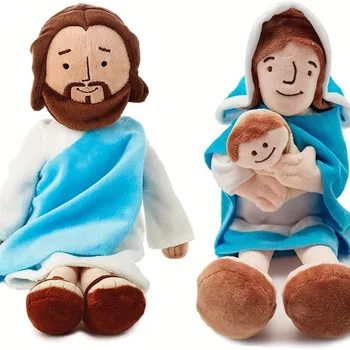 Jesus Mary Plush Toy Jesus Plush Doll Christian Religious Toy Savior Plush Christian Religious Figure Home Christmas Decoration