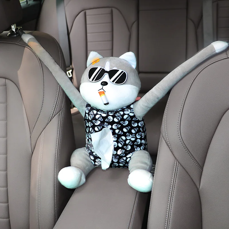 Car mounted paper towel box hanging creative husky doll paper towel bag car seat back armrest cushion drawer
Car mounted paper towel box hanging creative husky doll paper towel bag car seat back armrest cushion drawer