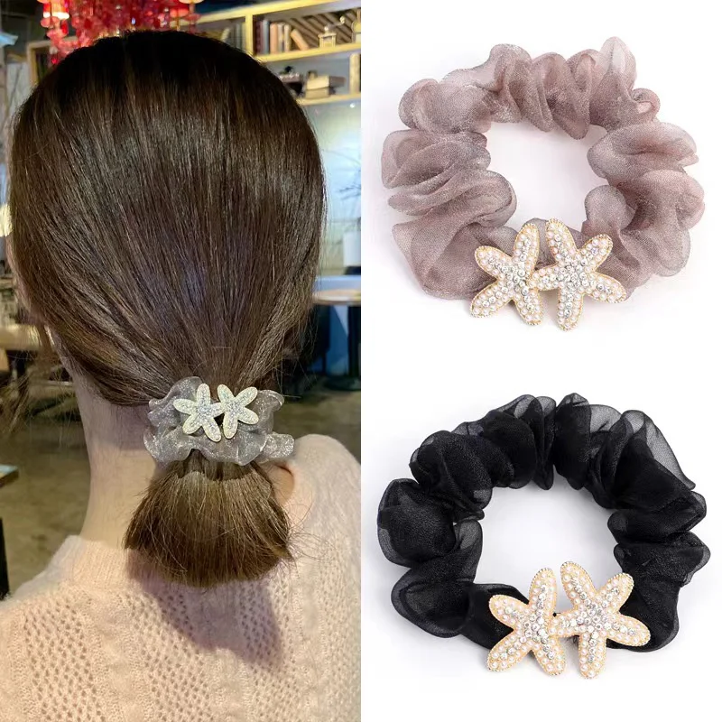 Organza Starfish Scrunchies Shiny Rhinestone Pearl Hair Ties Women Girls Summer Hair Band Rope Pentagram Hair Accessories
Organza Starfish Scrunchies Shiny Rhinestone Pearl Hair Ties Women Girls Summer Hair Band Rope Pentagram Hair Accessories