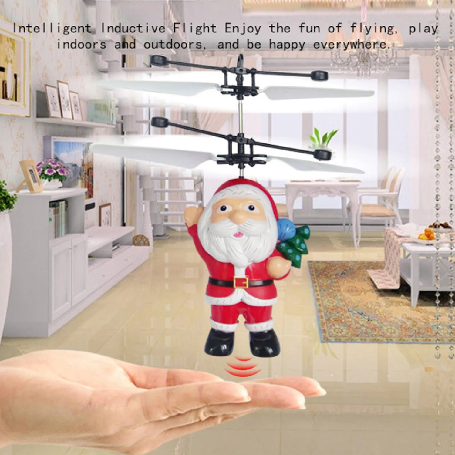 

Flying Inductive Mini RC Drone Christmas Santa Infrared Induction Flying Ball Aircraft Helicopter with LED Light Christmas Gifts