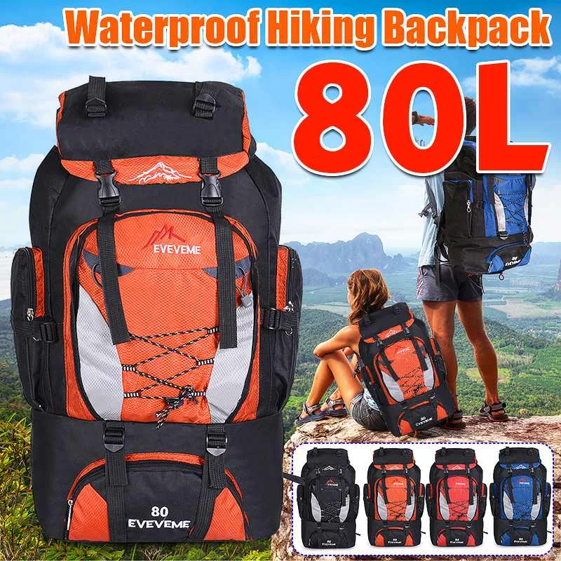 80L Waterproof Hiking Rucksack Sports School Backpack Large Outdoor Climbing Bag Unisex Camping Trekking Travel For Men Women
80L Waterproof Hiking Rucksack Sports School Backpack Large Outdoor Climbing Bag Unisex Camping Trekking Travel For Men Women