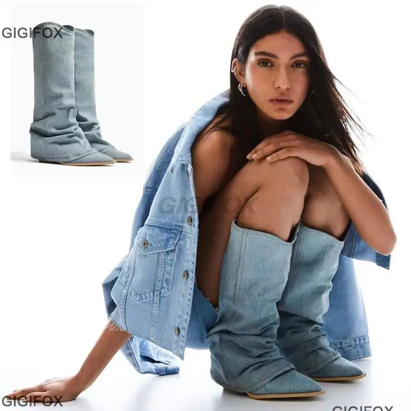Pointed Toe Denim Fashion Knee High Med Calf Boots For Women Retro Cowboy Cowgirls Western Boots Autumn Hot Sale Shoes 2023
Pointed Toe Denim Fashion Knee High Med Calf Boots For Women Retro Cowboy Cowgirls Western Boots Autumn Hot Sale Shoes 2023