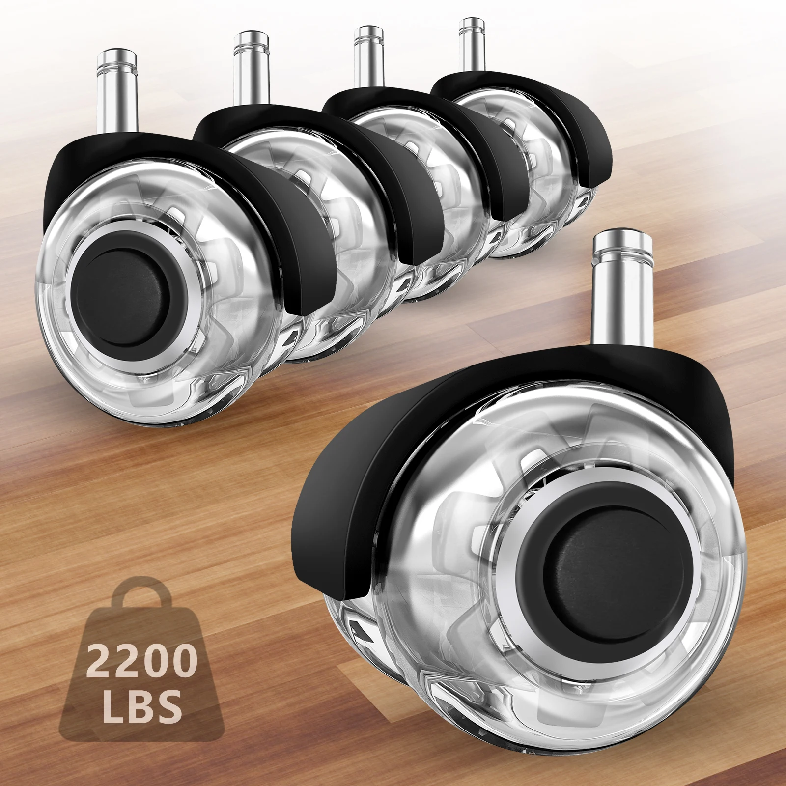 5PCS Office Chair Casters Hard Floor Casters Premium Caster Wheels for Parquet Laminate Swivel Chair
5PCS Office Chair Casters Hard Floor Casters Premium Caster Wheels for Parquet Laminate Swivel Chair