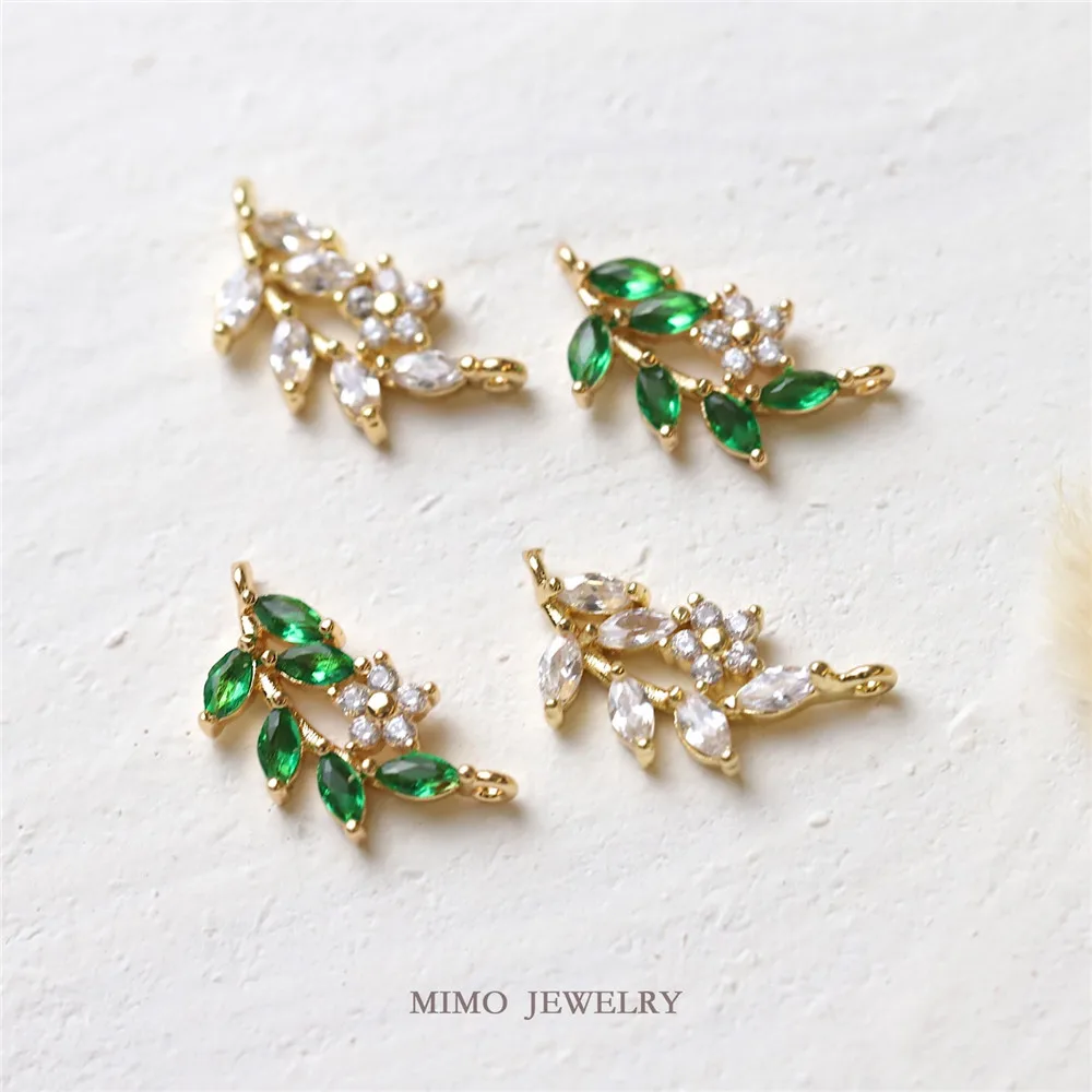 Color preservation gold plated micro set zircon double hanging ring elegant leaf flower pendant DIY hand accessories
Color preservation gold plated micro set zircon double hanging ring elegant leaf flower pendant DIY hand accessories