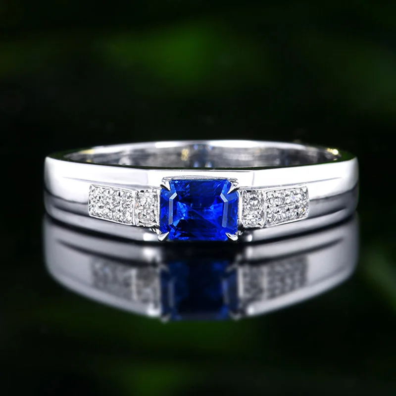 18K White Gold 0.63CT Natural Royal Blue Sapphire Ring Mens Vintage Gemstone Jewelry Making Diamonds Fine Jewellery Supplier
18K White Gold 0.63CT Natural Royal Blue Sapphire Ring Mens Vintage Gemstone Jewelry Making Diamonds Fine Jewellery Supplier