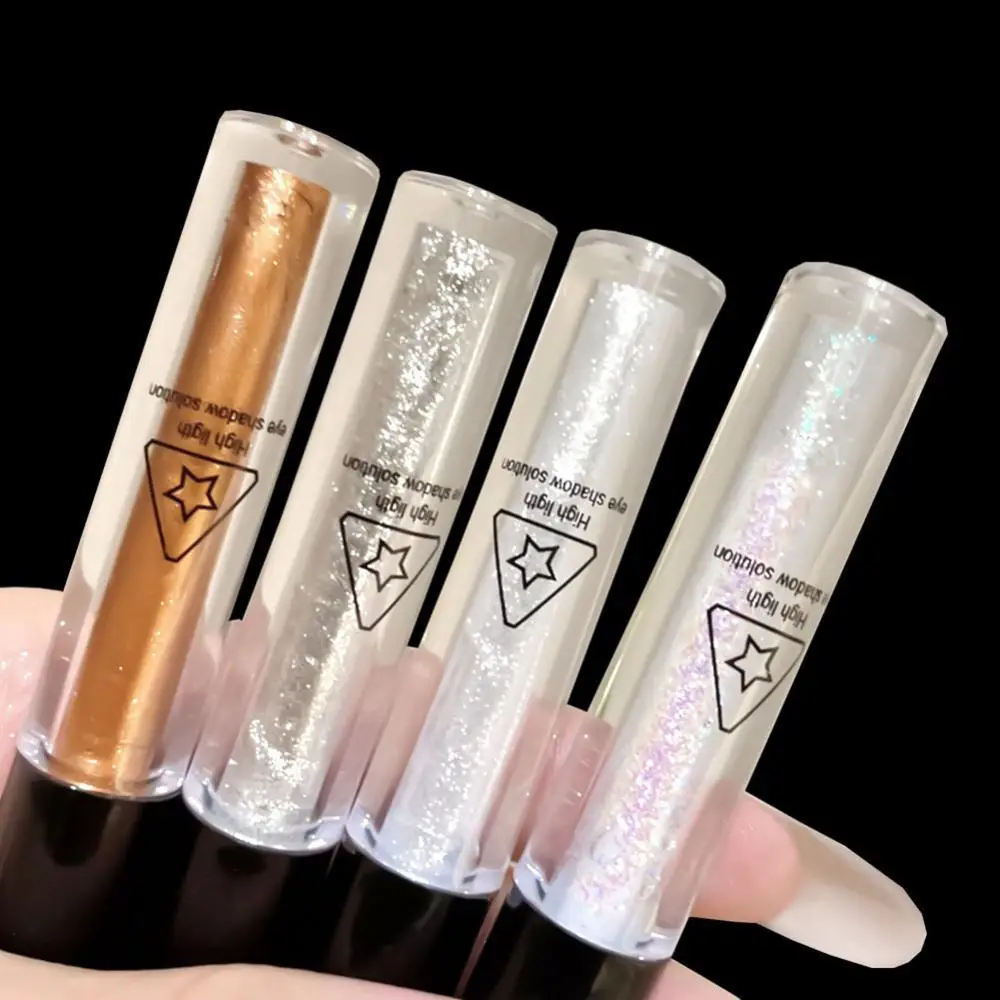 

4 Colors Highlighter Brighten Lying Silkworm Pen Shinning Liquid Eye Shadow Highlight Shimmer Sequins Eyeshadow Sparkling Eyes