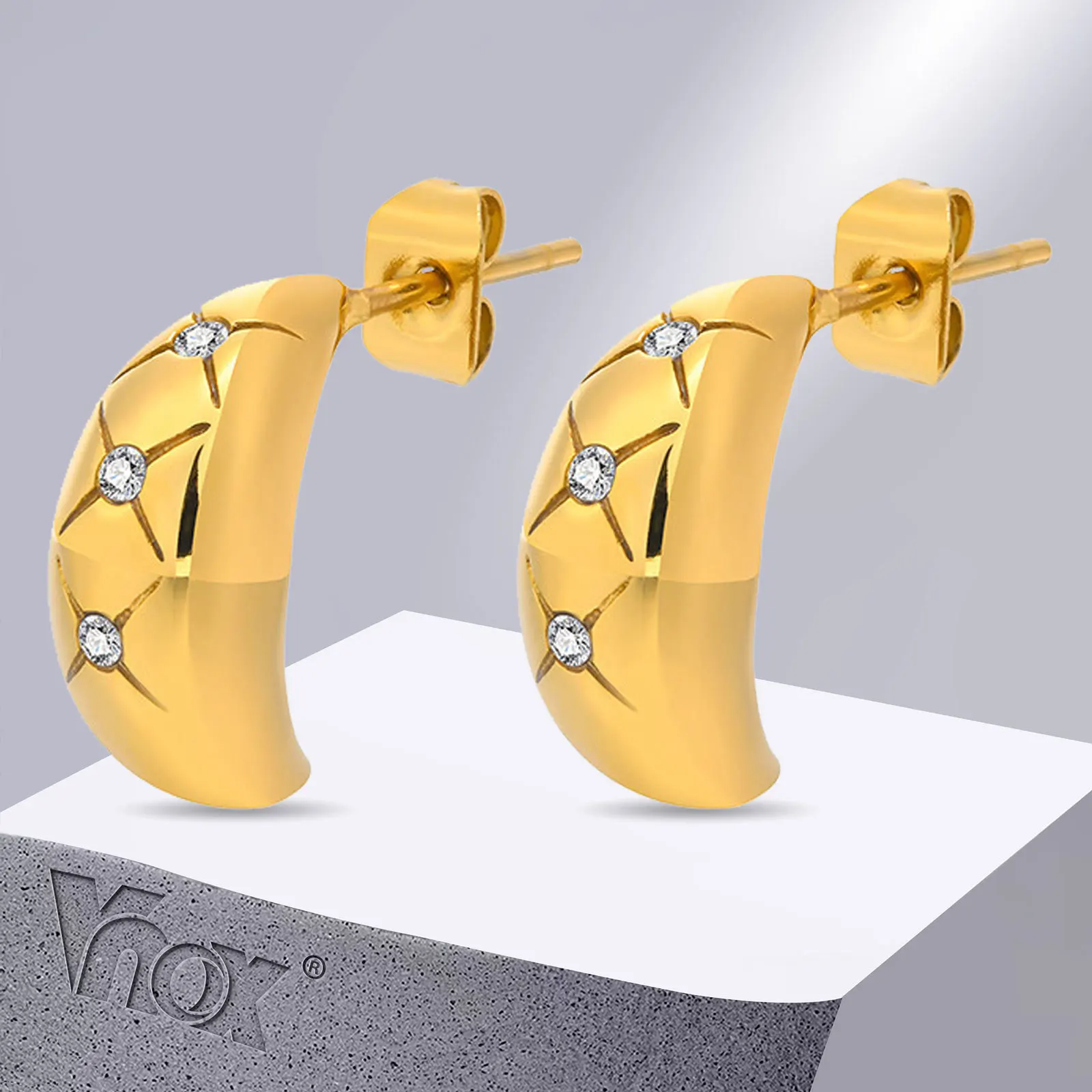 Vnox 2022 New Fashion Cute Banana Stud Earrings for Women Gift Jewelry, Gold Color Stainess Steel Birthday Party Accessory
Vnox 2022 New Fashion Cute Banana Stud Earrings for Women Gift Jewelry, Gold Color Stainess Steel Birthday Party Accessory