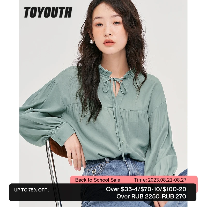Toyouth Women Shirts 2022 Autumn Long Sleeve Pleated Drawstring Stand Collar Loose Blouse Green Chic Casual Streetwear Tops
Toyouth Women Shirts 2022 Autumn Long Sleeve Pleated Drawstring Stand Collar Loose Blouse Green Chic Casual Streetwear Tops
