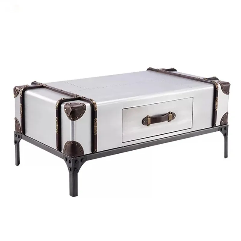 American Retro Tea Table Industrial Aluminum Leather Furniture Loft Creative Solid Wood Box Distressed Iron Rivet Tea Table
American Retro Tea Table Industrial Aluminum Leather Furniture Loft Creative Solid Wood Box Distressed Iron Rivet Tea Table