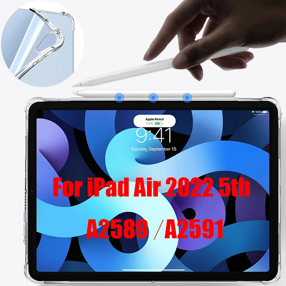 Tablet Case For Apple ipad Air 5 2022 10.9" TPU Transparent Silicone soft Cover Airbag Protection Shockproof funda A2589 A2591
Tablet Case For Apple ipad Air 5 2022 10.9" TPU Transparent Silicone soft Cover Airbag Protection Shockproof funda A2589 A2591