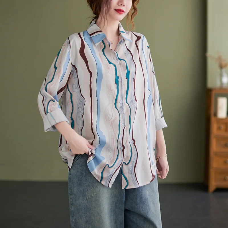#2992 Spring Summer Long Sleeve Shirts Women Thin Loose Vintage Printed Shirts Female Turn-down Collar Sunscreen Women Shirts
#2992 Spring Summer Long Sleeve Shirts Women Thin Loose Vintage Printed Shirts Female Turn-down Collar Sunscreen Women Shirts