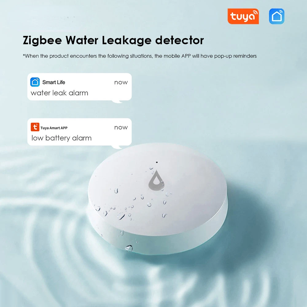 Датчик утечки воды Tuya Zigbee, умный погружной датчик с приложением для контроля утечки воды, работает с автоматизированным краном Zigbee
Датчик утечки воды Tuya Zigbee, умный погружной датчик с приложением для контроля утечки воды, работает с автоматизированным краном Zigbee