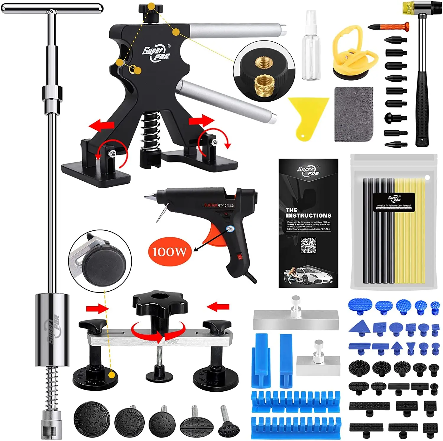 Инструменты PDR, подъемник для удаления вмятин, наборы молотков для ремонта без покраски, инструмент для ремонта вмятин с сумкой для инструментов
Инструменты PDR, подъемник для удаления вмятин, наборы молотков для ремонта без покраски, инструмент для ремонта вмятин с сумкой для инструментов