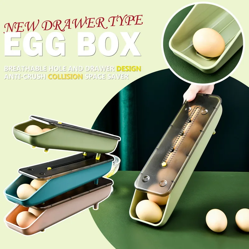 Automatic Rolling Egg Box Kitchen Storage OrganizerHousehold Transparent Egg Drawer Tray Refrigerator Space Saver Egg Box
Automatic Rolling Egg Box Kitchen Storage OrganizerHousehold Transparent Egg Drawer Tray Refrigerator Space Saver Egg Box