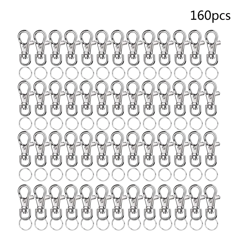 120 Pcs Metal Key Chain Clip Hooks Lobster Claw Clasps with Key Ring Swivel Snap Hooks Fit for Key Wallet
120 Pcs Metal Key Chain Clip Hooks Lobster Claw Clasps with Key Ring Swivel Snap Hooks Fit for Key Wallet