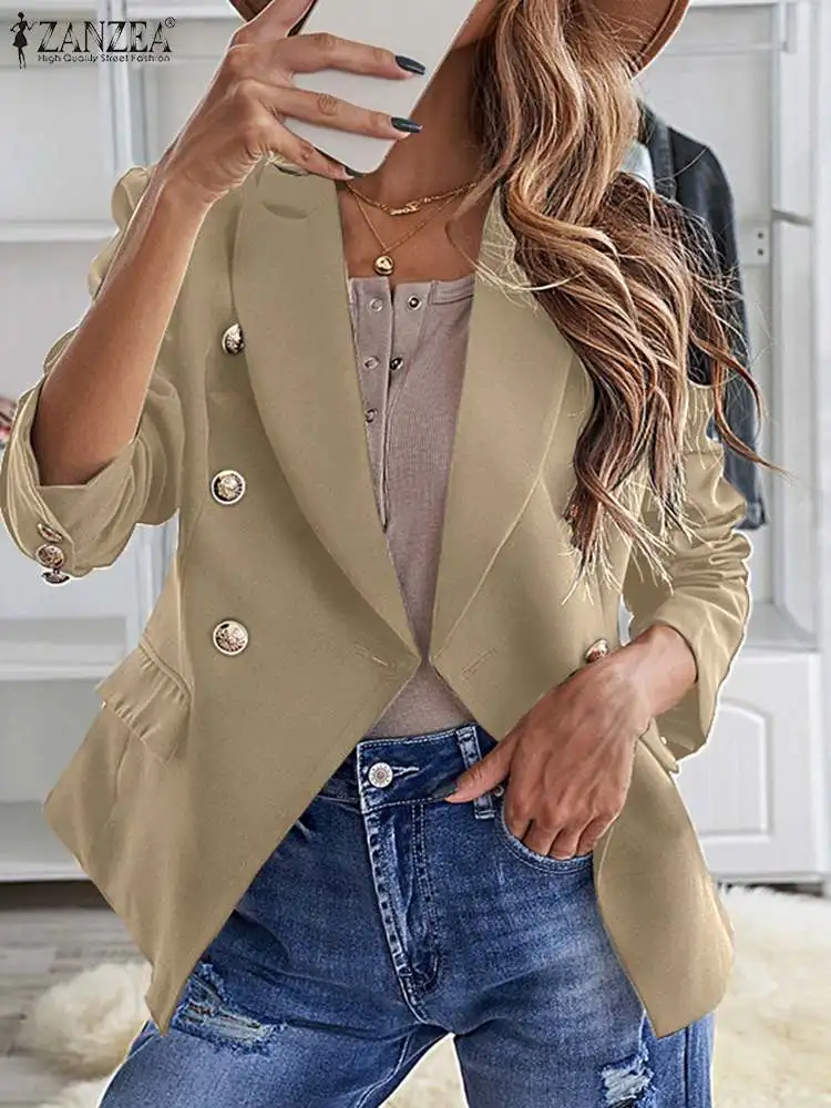 ZANZEA Autumn 2022 Fashion Suits Long Sleeve Patchwork Suit Collar Casual Blazer Solid Color Office Lady Waisted Women Suit Coat
ZANZEA Autumn 2022 Fashion Suits Long Sleeve Patchwork Suit Collar Casual Blazer Solid Color Office Lady Waisted Women Suit Coat