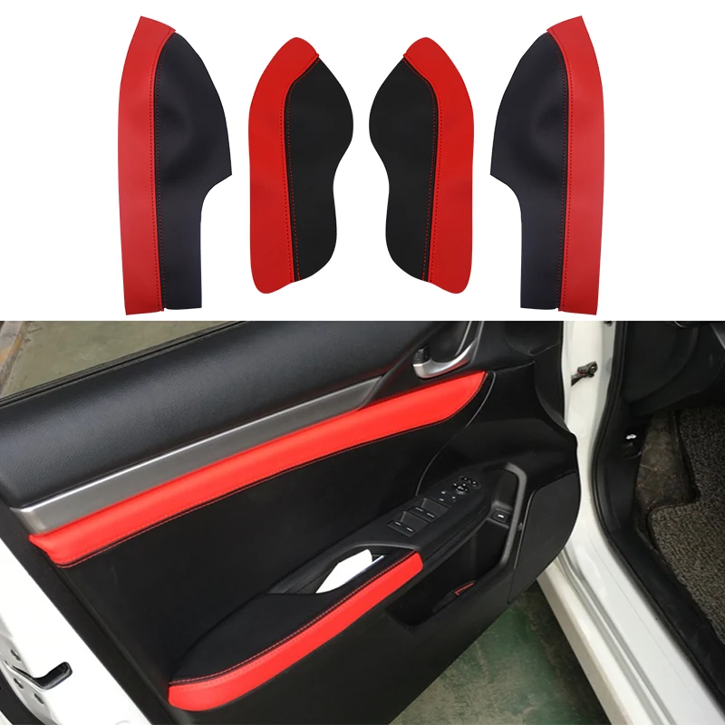 Black with Red Edge 4pcs Microfiber Leather Interior Door Handle Panel / Door Armrest Cover For Honda Civic 10th Gen 2016 2017
Black with Red Edge 4pcs Microfiber Leather Interior Door Handle Panel / Door Armrest Cover For Honda Civic 10th Gen 2016 2017