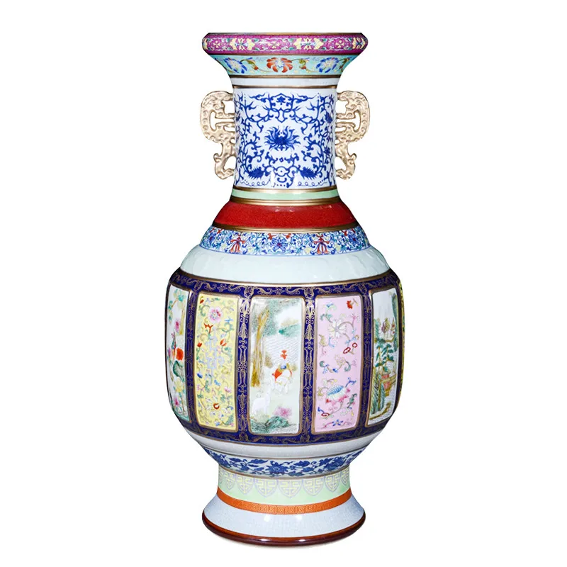 Jingdezhen Antique Pastel Porcelain King Double Ears Large Floor Vase Home Living Room Decoration Big Flower Vase
Jingdezhen Antique Pastel Porcelain King Double Ears Large Floor Vase Home Living Room Decoration Big Flower Vase