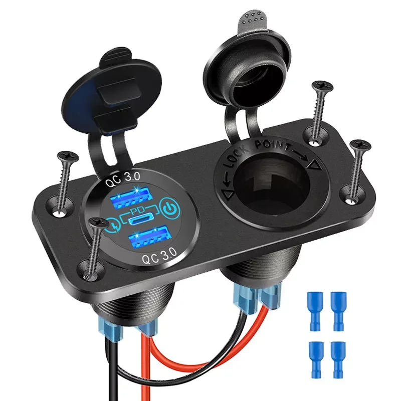 C Car Charger Cigarette Lighter Socket Splitter Triple 12V USB PD3.0 & QC 3.0 Car Outlet with Touch Switch for Car Boat
C Car Charger Cigarette Lighter Socket Splitter Triple 12V USB PD3.0 & QC 3.0 Car Outlet with Touch Switch for Car Boat
