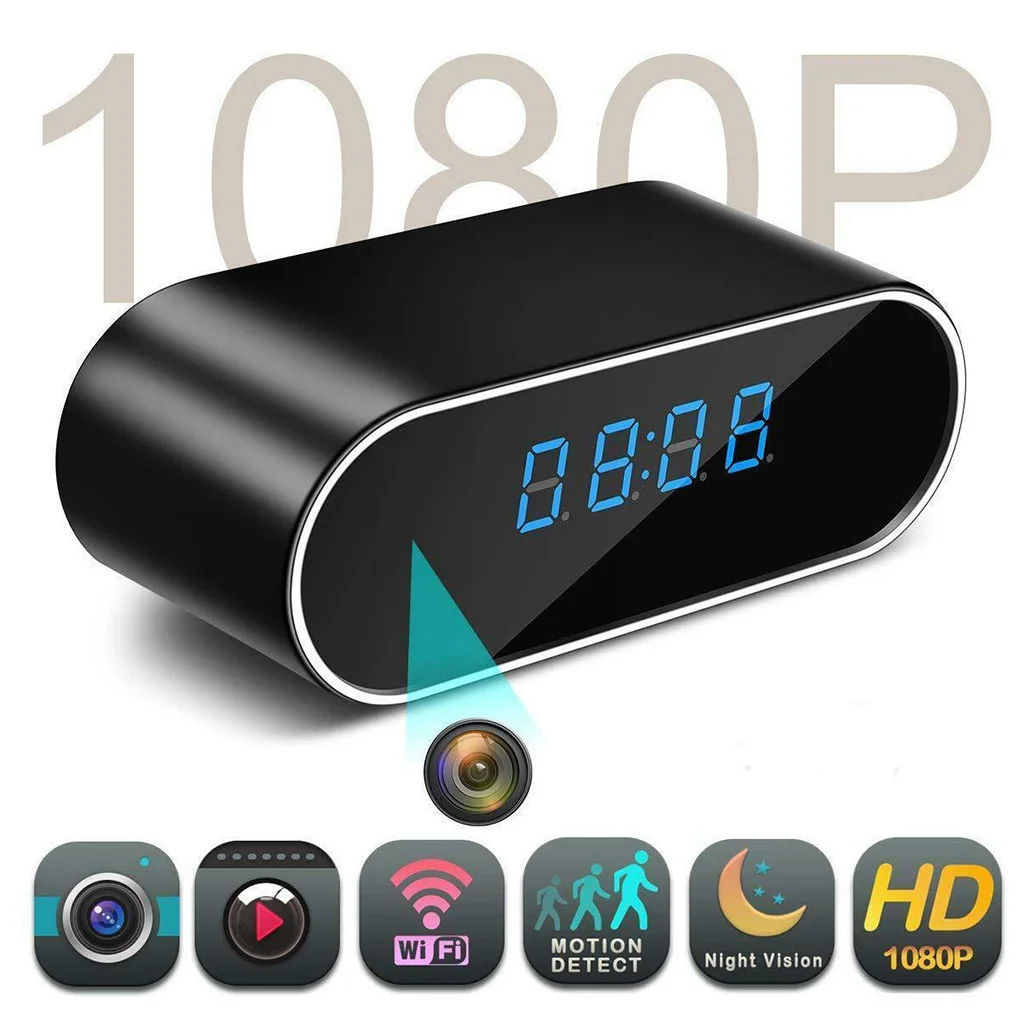 WiFi Clock Motion Detection Wireless 1080P HD 140° Video Camera IR Phone Remote Cam Camcorder Voice Recorder with Microphone
WiFi Clock Motion Detection Wireless 1080P HD 140° Video Camera IR Phone Remote Cam Camcorder Voice Recorder with Microphone