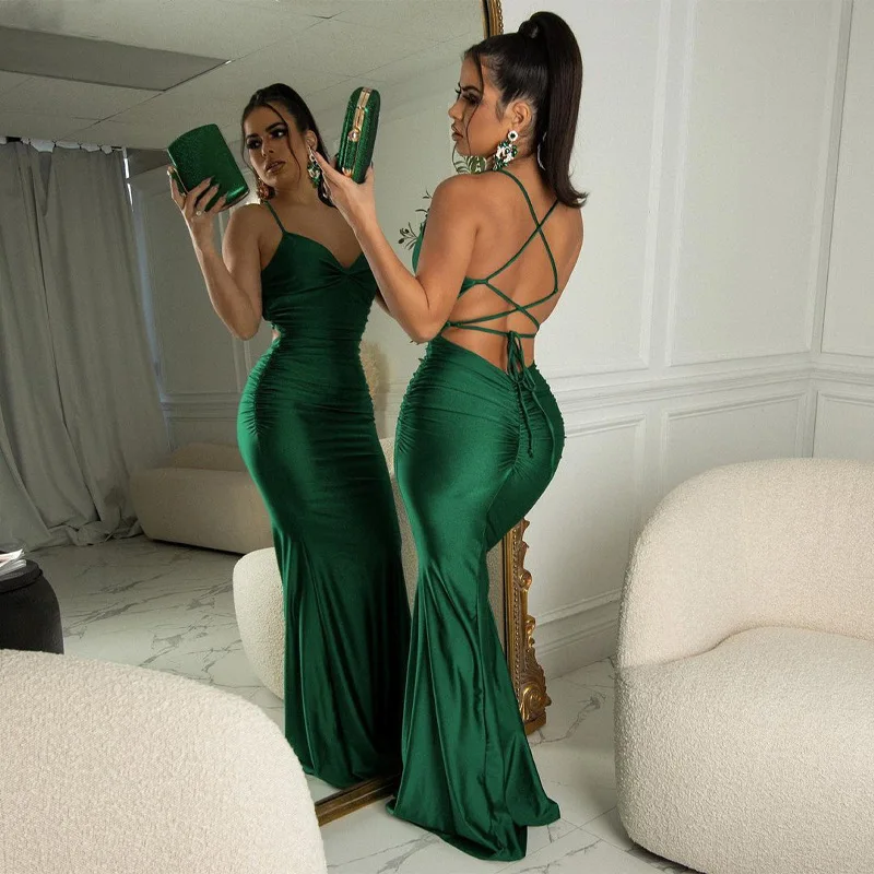 2023 Summer Women Sexy Spaghetti Strap Green Skims Y2k Sleeveless Long Dress Solid Skinny Bodycon Trumpet Maxi Dresses Vestidos
2023 Summer Women Sexy Spaghetti Strap Green Skims Y2k Sleeveless Long Dress Solid Skinny Bodycon Trumpet Maxi Dresses Vestidos