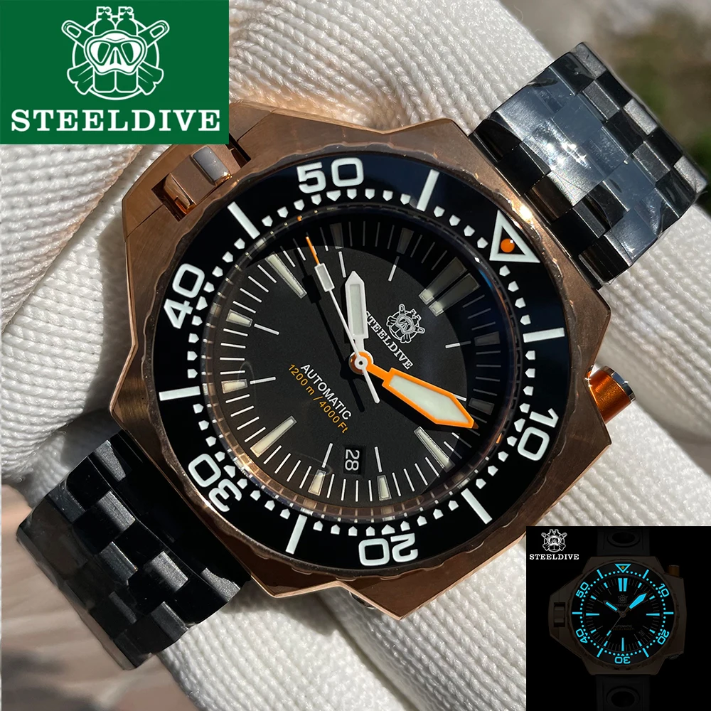 Steeldive Bronze Mechanical Automatic Mens Watches 20Bar Waterproof Luminous NH35 Sapphire Glass Steel Bracelet Sport Wristwatch
Steeldive Bronze Mechanical Automatic Mens Watches 20Bar Waterproof Luminous NH35 Sapphire Glass Steel Bracelet Sport Wristwatch