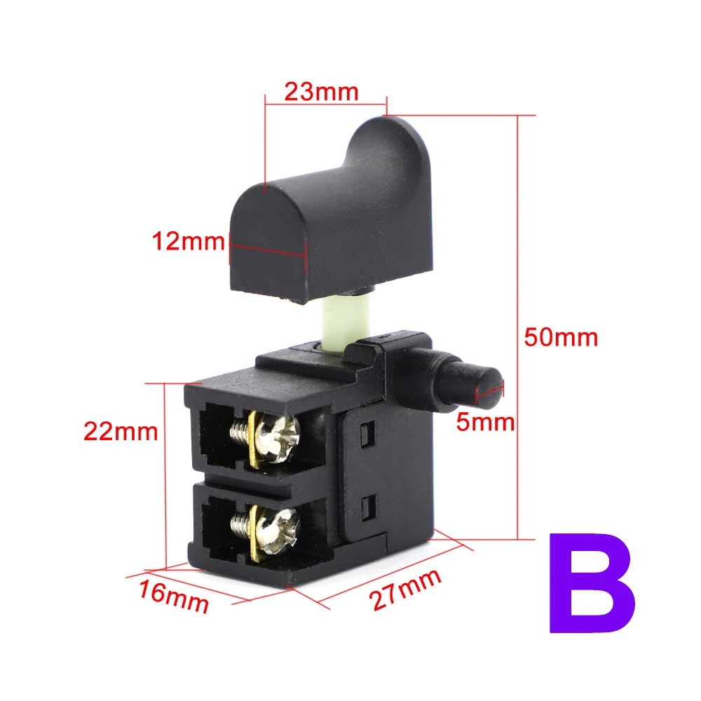 Переключатель электрической дрели JCD 250В 6А
Переключатель электрической дрели JCD 250В 6А