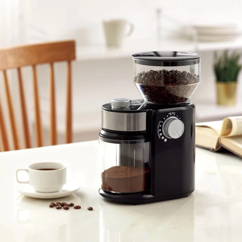 220V Espresso Elektrische Braam Koffiemolen Home Keuken Verstelbare Koffieboon Slijpmachine Voor Drip En Percolator Koffie
220V Espresso Elektrische Braam Koffiemolen Home Keuken Verstelbare Koffieboon Slijpmachine Voor Drip En Percolator Koffie