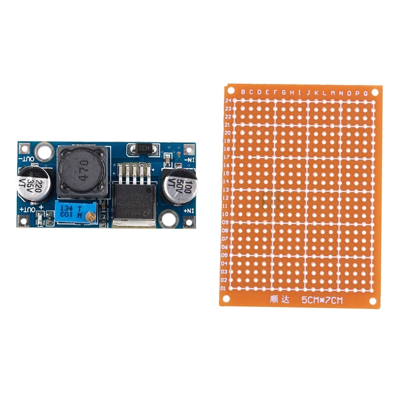 1X LM2596S DC-DC Buck Power Supply Module BUCK 3A Adjustable Buck Regulator Super LM2576 & 5Pcs Copper Single-Sided Universal Ci
1X LM2596S DC-DC Buck Power Supply Module BUCK 3A Adjustable Buck Regulator Super LM2576 & 5Pcs Copper Single-Sided Universal Ci