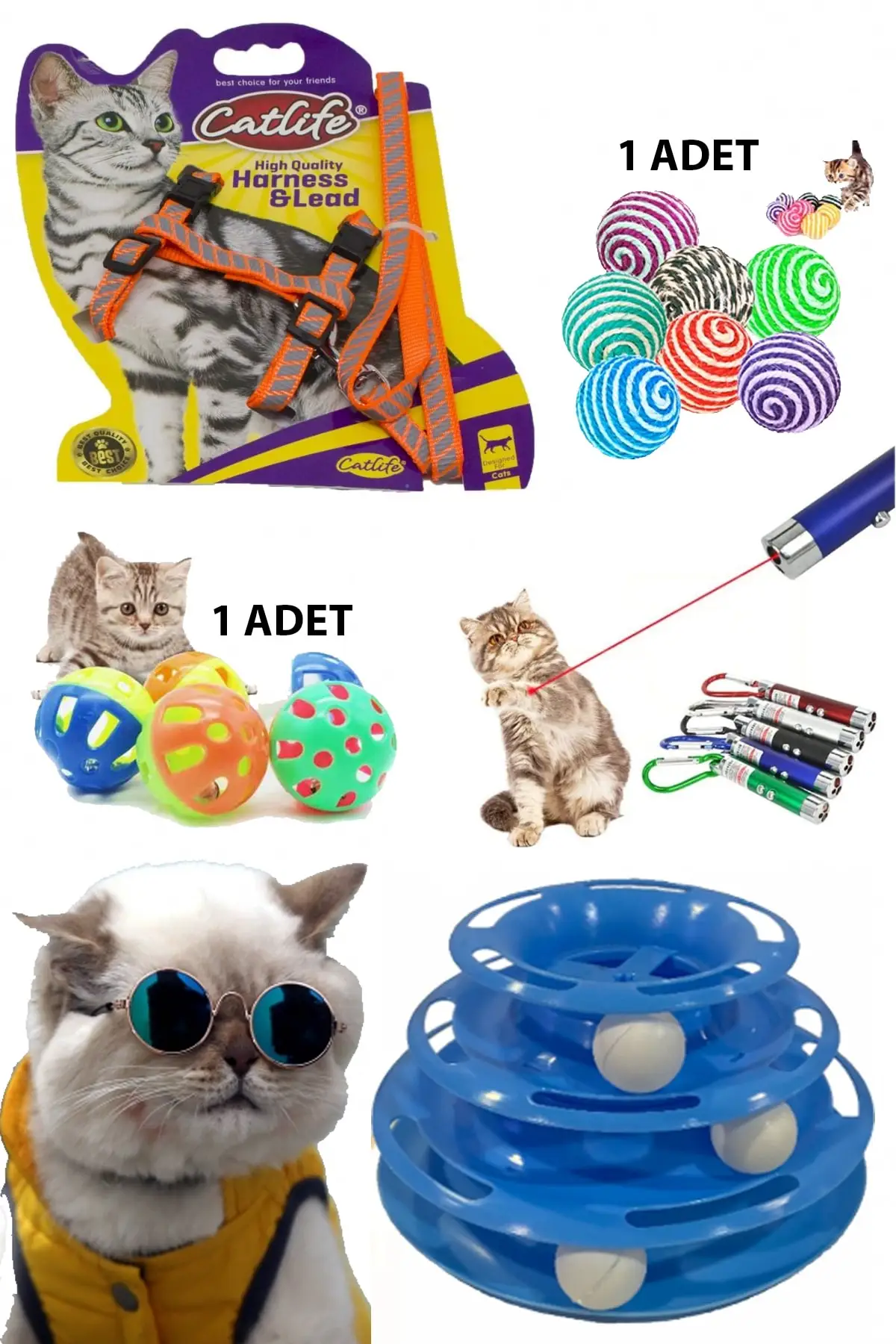 Игрушки для домашних животных, кошек, поводок на грудь для кошек, лазерная башня для 3-х этажных игрушек, упаковочный мяч для погремушек, преи... 
Игрушки для домашних животных, кошек, поводок на грудь для кошек, лазерная башня для 3-х этажных игрушек, упаковочный мяч для погремушек, преи...