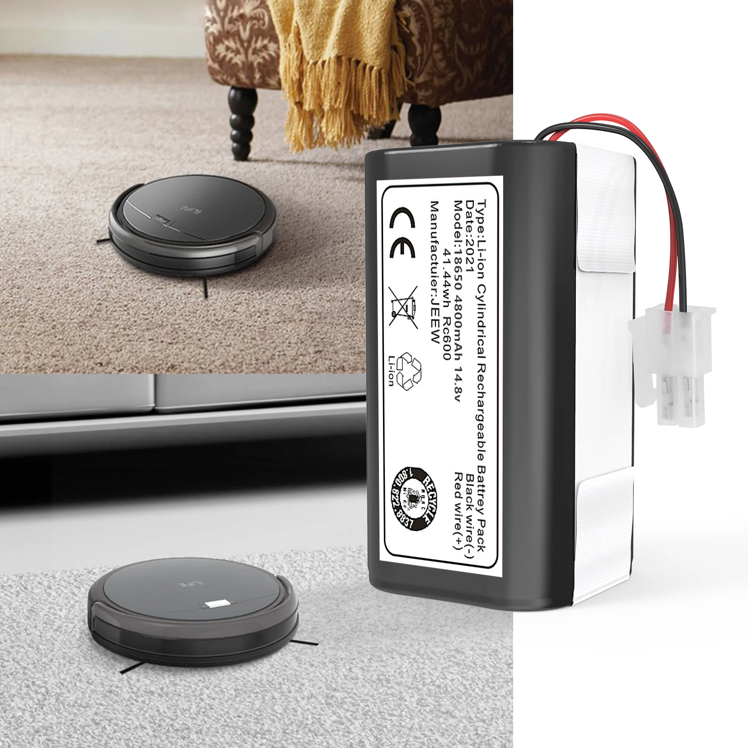 Large Capacity Vacuum Cleaner From ILIFE Ecovacs A4 A6 A9, V7s Pro Robotic Chuwi Rechargeable Lithium Ion 14.8V 4800mAh Battery
Large Capacity Vacuum Cleaner From ILIFE Ecovacs A4 A6 A9, V7s Pro Robotic Chuwi Rechargeable Lithium Ion 14.8V 4800mAh Battery